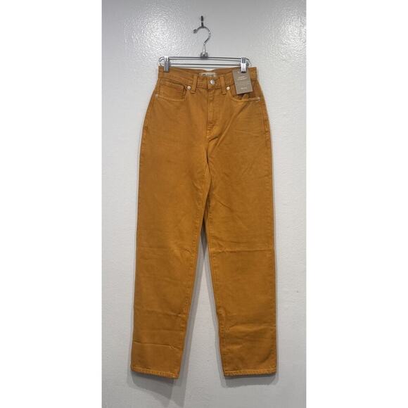 Madewell Denim - Madewell Baggy Straight Jeans Womens Size 23 Garment Dyed High Rise Ochre Fresco